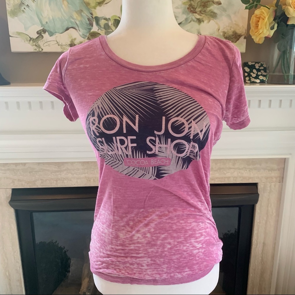 Ron Jon Surf Shop Pink Women's Tshirt (Size Medium)